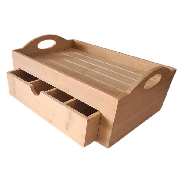 TACA PUDEŁKO BAMBUSOWE ORGANIZER POJEMNIK NA PRODUKTY KOSMETYKI 7 PR`EGRODY